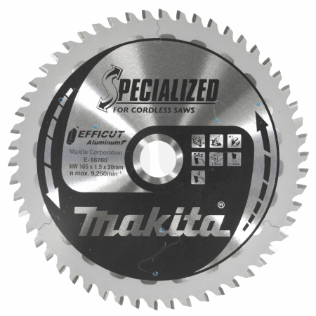 Makita - kotouč pilový hliník Efficut 165x1.5x20mm 54Z E-16760