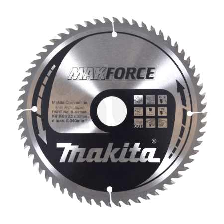 Makita - kotouč pilový dřevo MAKFORCE 190x2.2x30mm 60Z = old B-08551 B-32390