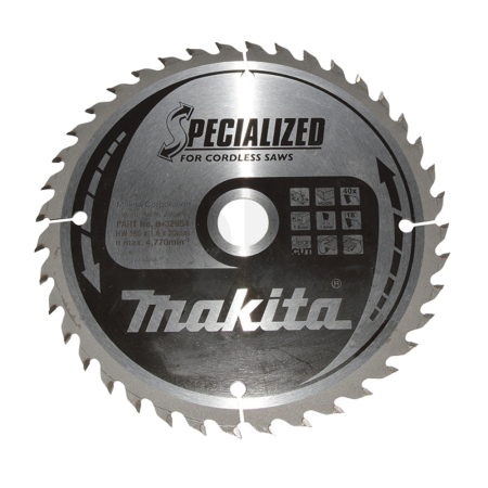 Makita - kotouč pilový dřevo SPECIALIZED 165x1.6x20mm 40Z pro aku pily = old B-09232 B-32954
