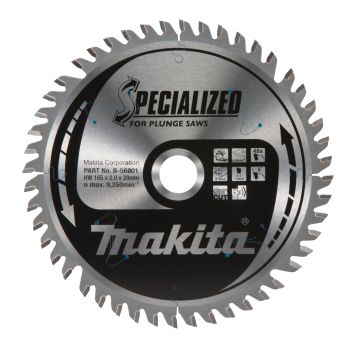 Makita - kotouč pilový corian SPECIALIZED 165x2x20mm 48Z pro ponorné pily = old B-56742 B-56801