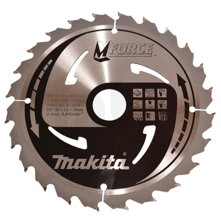 Makita - kotouč pilový dřevo MFORCE 190x2x30mm 24Z = old B-08056 B-32041