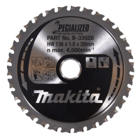 Makita - kotouč pilový ocel SPECIALIZED 136x1.5x20mm 30Z = old B-10615 B-33526