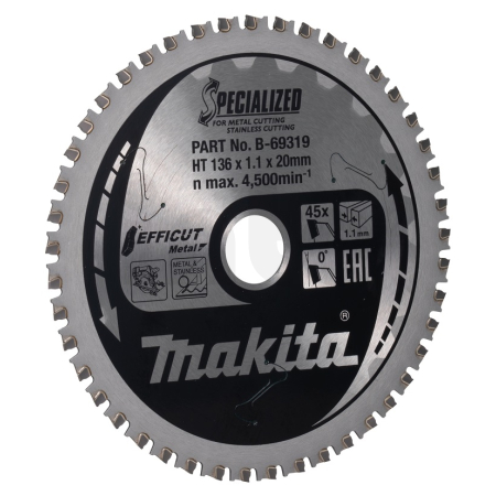 Makita - kotouč pilový ocel Efficut 136x1.1x20mm 45Z = old B-69272 B-69319