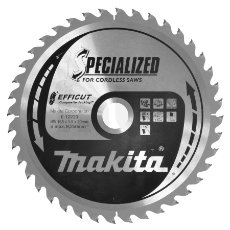 Makita - kotouč pilový kompozitní dřevo Efficut 165x1.5x20mm 40Z = old E-12158 E-12223