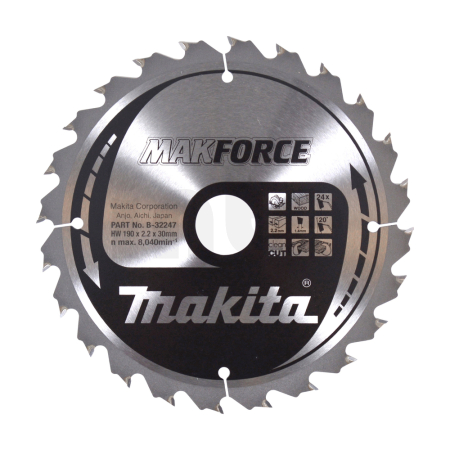 Makita - kotouč pilový dřevo MAKFORCE 190x2.2x30mm 24Z = old B-08355 B-32247
