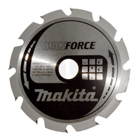 Makita - kotouč pilový dřevo MAKFORCE 190x2x30mm 12Z = old B-08224 B-32144