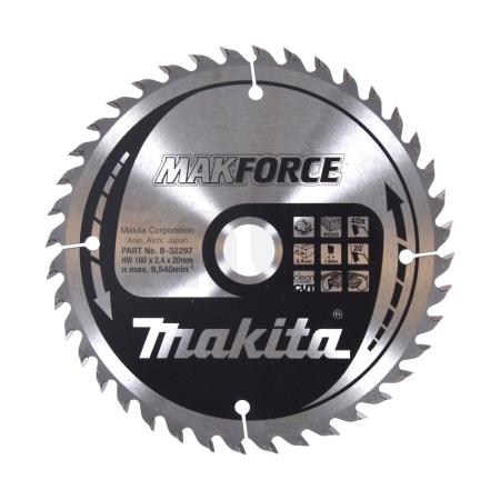 Makita - kotouč pilový dřevo MAKFORCE 160x2.4x20mm 40Z = old B-08420 B-32297