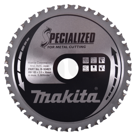 Makita - kotouč pilový ocel SPECIALIZED 185x2x30mm 38Z = old B-09759 B-33423