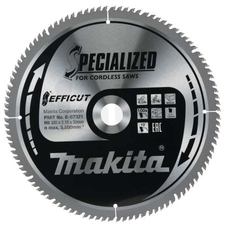 Makita - kotouč pilový dřevo Efficut 305x2.15x30mm 100Z = old B-67278 B-67321