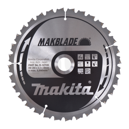 Makita - kotouč pilový dřevo MAKBLADE 255x2.3x30mm 32Z = old B-08925 B-32720