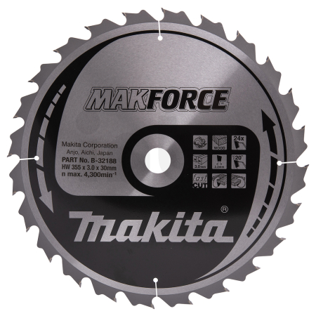Makita - kotouč pilový dřevo MAKFORCE 355x3x30mm 24Z = old B-08274 B-32188