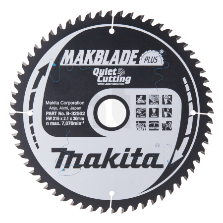 Makita - kotouč pilový dřevo MAKBLADEplus 216x2.1x30mm 60Z = old B-08676 B-32502