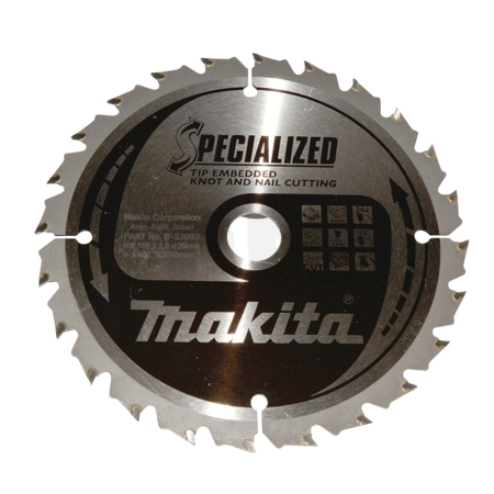 Makita - kotouč pilový dřevo SPECIALIZED se zapuštěnými zuby 165x2x20mm 24Z = old B-09391 B-33093