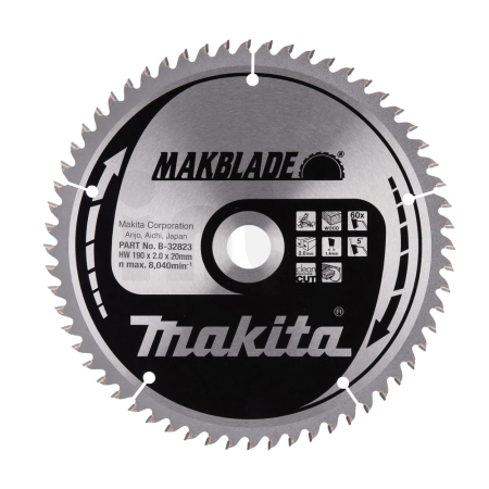 Makita - kotouč pilový dřevo MAKBLADE 190x2x20mm 60Z = old B-09042 B-32823