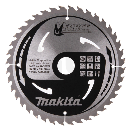 Makita - kotouč pilový dřevo MFORCE 210x2.3x30mm 40Z = old B-08109 B-32079