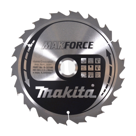 Makita - kotouč pilový dřevo MAKFORCE 235x2.6x30mm 18Z = old B-08252 B-32166