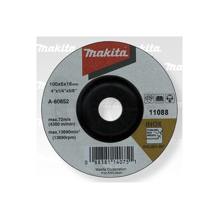Makita - kotouč brusný nerez 100x6x16mm A-80852