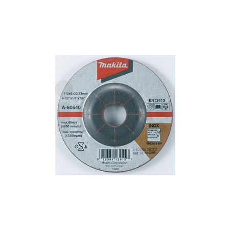 Makita - kotouč brusný nerez 115x6x22.23mm A-80640