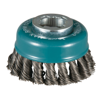 Makita - miskovitý kartáč z ocelového drátu-splétaný drát průměr 0,5mm X-LOCK 80mm D-73380