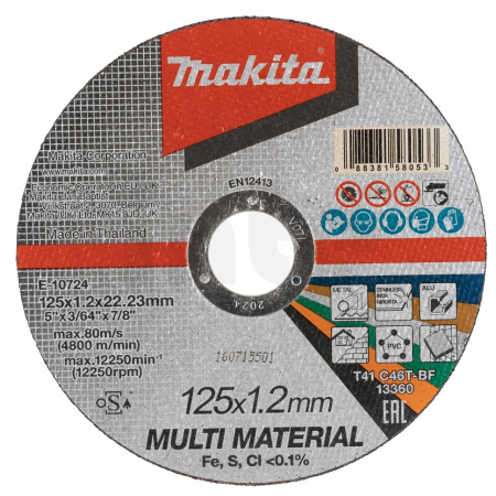 Makita - kotouč řezný multi materiál 125x1.2x22.23mm E-10724