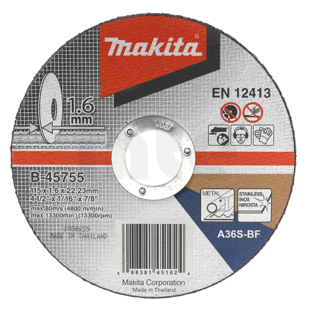 Makita - kotouč řezný nerez 115x1.6x22mm B-45755