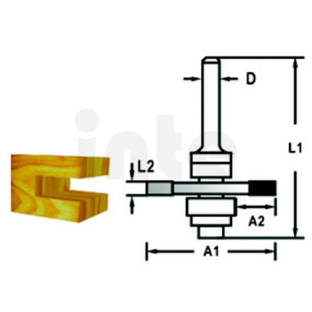 Makita - Kotoučová fréza složiskem stopka 8 mm,47,6x2x59 mm D-48941