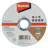 Makita - kotouč řezný nerez 115x1.2x22.23mm, 12ks D-65953-12