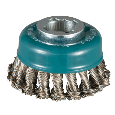 Makita - miskovitý kartáč z nerezového drátu-splétaný drát průměr 0,5mm X-LOCK 80mm D-73330