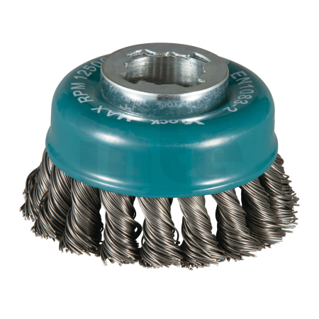 Makita - miskovitý kartáč z ocelového drátu-splétaný drát průměr 0,5mm X-LOCK 80mm D-73380