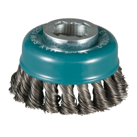 Makita - miskovitý kartáč z ocelového drátu-splétaný drát průměr 0,5mm X-LOCK 80mm D-73380