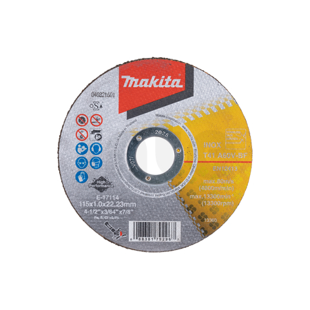 Makita - kotouč řezný nerez 115x1.0x22.23mm A60V, 12ks E-17114-12