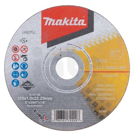 Makita - kotouč řezný nerez 125x1.0x22.23mm A60V, 12ks E-17120-12