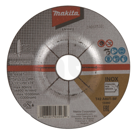 Makita - kotouč řezný nerez 115x1.2x22mm B-64587
