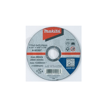 Makita - kotouč řezný ocel 115x2.5x22.23mm A-85307