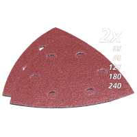 Makita - papír brusný suchý zip 94x94x94mm sada 60, 80, 100, 120, 180, 10ks = old B-21559 B-21618