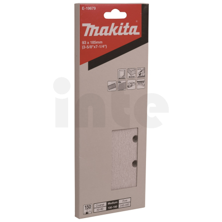 Makita - papír brusný suchý zip 93x185mm 8 děr K150, 10ks E-19679