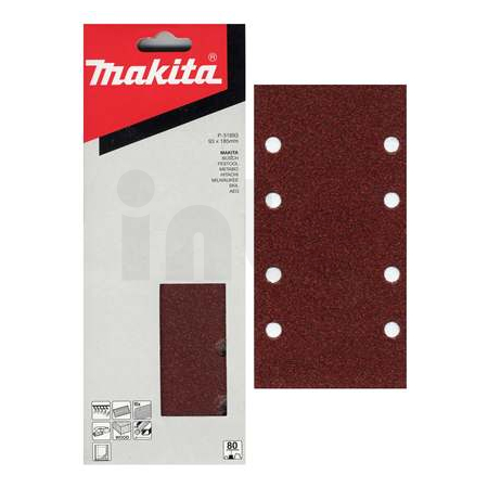 Makita - papír brusný suchý zip 93x185mm 8 děr K150, 10ks P-35900