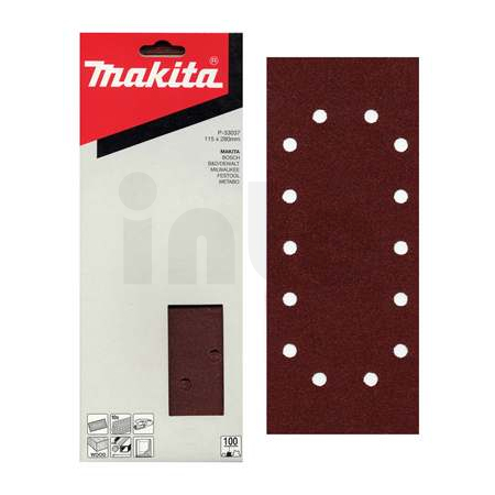 Makita - papír brusný 115x280mm 14 děr K60, 10ks = old P-02107 P-33015