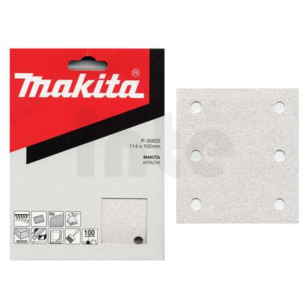 Makita - papír brusný suchý zip 102x114mm 6 děr K40, 10ks P-35807