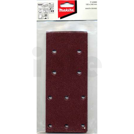 Makita - papír brusný suchý zip 100x240mm 10 děr K80, 10ks = old P-20666 P-42880