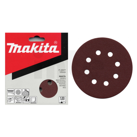 Makita - papír brusný suchý zip 125mm 8 děr K40, 10ks = old P-00474 P-43533