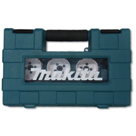 Makita - sada děrovek BiM (se závitem) 19, 22, 29, 38, 44 a 57mm + 2x adaptér + 2x středicí vrták HSS-G, 11ks D-63965