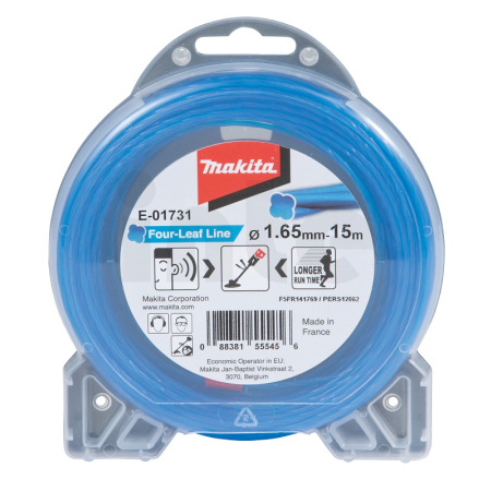 Makita - struna nylonová 1,65mm, modrá, 15m, speciální pro aku stroje E-01731