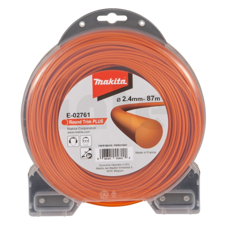Makita - struna nylonová Plus 2,4mm, 87m, oranžová, kulatá = old 369224793 E-02761