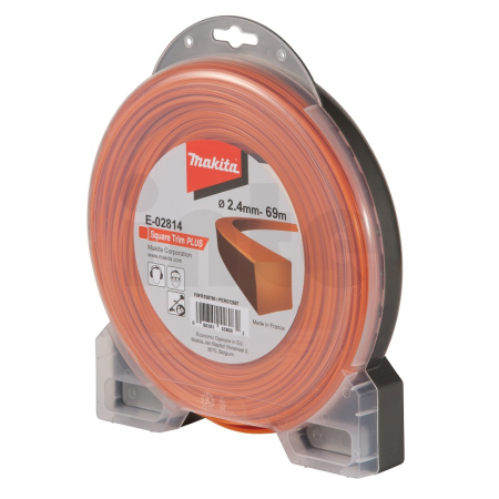 Makita - struna nylonová Plus 2,4mm, 69m, oranžová, hranatá = old 369224796 E-02814