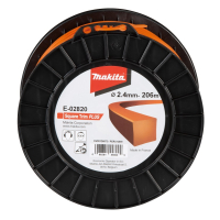 Makita - struna nylonová Plus 2,4mm, 206m, oranžová, hranatá = old 369224797 E-02820