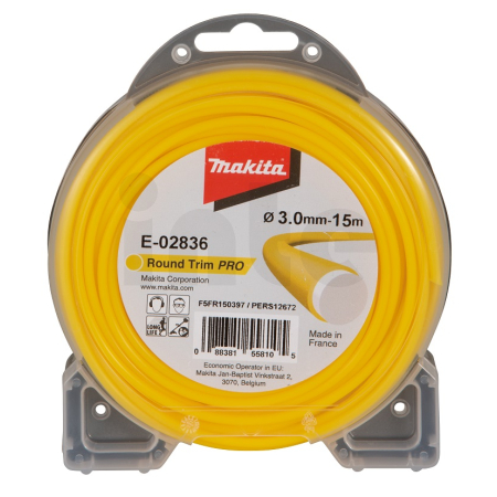 Makita - struna nylonová Pro 3,0mm, 15m, žlutá, kulatá = old369224798 E-02836