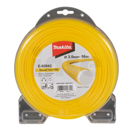 Makita - struna nylonová Pro 3,0mm, 56m, žlutá, kulatá = old369224799 E-02842