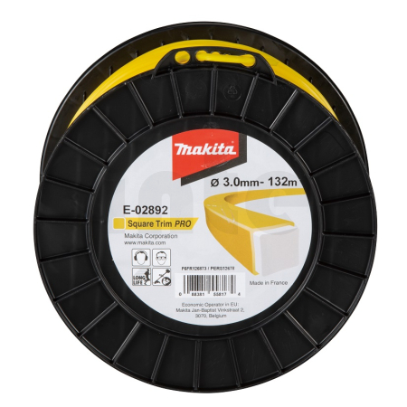 Makita - struna nylonová Pro 3,0mm, 132m, žlutá, hranatá = old369224804 E-02892