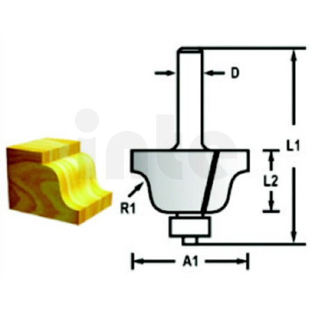 Makita - Profilová fréza s ložiskem stopka 6 mm,25,4x9,5x52 mm D-48804
